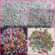 Alphabet beads manik huruf abjad 100 pcs untuk craft hobby gift diy keychain bookmark