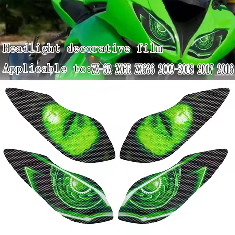 Motorcycle Headlight Sticker Decal Headlamp Protection Guard Decal Fit For Kawasaki Ninja ZX-6R ZX6R