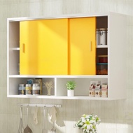 DD🌷Sliding Door Kitchen Wall Cupboard Wall Cabinet Sliding Door Wall Hanging Cabinet Shelf Bedroom Hanging onto the Cabi