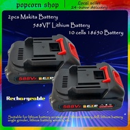 2Pcs Makita Rechargeable Lithium Battery 588VF 38600mAh Socket Impact Drill Grinder Impact Wrench Ch