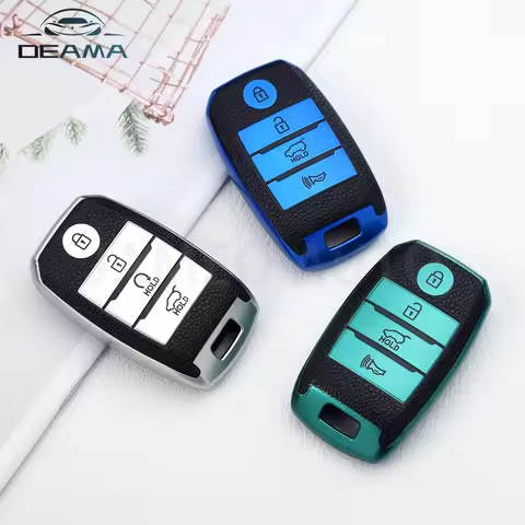 4Buttons TPU Leather Car Remote Key Case Cover for Kia Sportage Cerato Optima K2 K3 K4 K5 Rio Picant
