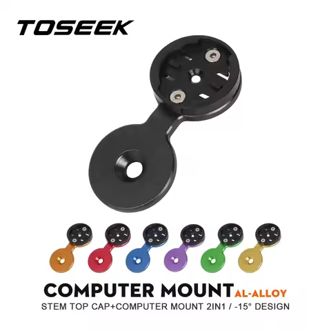 TOSEEK Bike Computer Holder Bicycle Speedometer Holder Computer Mount With Stem Top Cap 2 in 1 For G