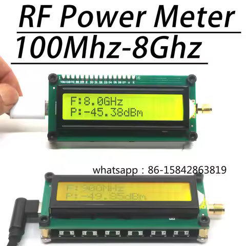 TYPE-C 100M-8Ghz AD8319 RF Power Meter ARW227 24Bit High Precision RF Radio Antenna Amplifier Signal