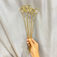 1pc Gold Stick Card Flower Stick Stick Greeting cards flower Greeting handles