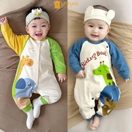 LOTUKA Animal Print Long Sleeve Bodysuit for Boys and Girls, Autumn Winter Elastic Bodysuit for Chil