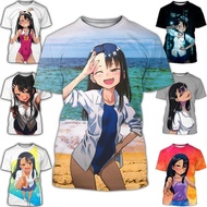Summer Men's and Women's Anime T-shirts Nagatoro 3D Printing T-shirt Fashion Round Neck Short-sleeve