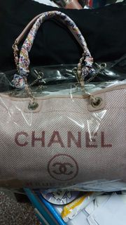 Chanel tote bag medium pink 淡金扣 熱賣沙灘袋 沙灘包 (不議價）