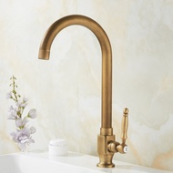 Kitchen Sink Faucet Antique Bronze Finished 360 Degree Swivel Faucet Single Hole Water Tap Hot and C