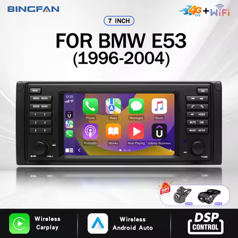 7 Inch Carplay for BMW 5 Series E39 X5 E53 M5 Wireless Carplay Android Auto Car Radio Android 13 Aut