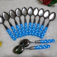 12 PCS (1 DOZEN) POLKA DOTS SPOONS / A DOZEN POLKA DOTS MOTIF TABLE SPOONS PRICE