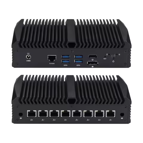 Qotom Fanless Mini Computer 8*2.5G Lan,Gen 8th 10th 4305U 10110U 10210U 10710U DP 4USB3.0 Proxmox Pf