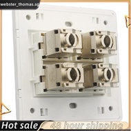 4 Sockets CAT6A RJ45 Faceplate LAN Network Outlet Jack Shielded Ethernet Wall Panel Board 86x86mm Ne