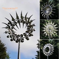 Kinetic Sculpture Windmill 3D Wind Powered Kinetic Sculpture Lawn Metal Wind Solar Spinners