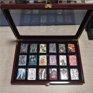 Lighter collection box storage display box glass wood zippo lighter collection wooden box 18 card po