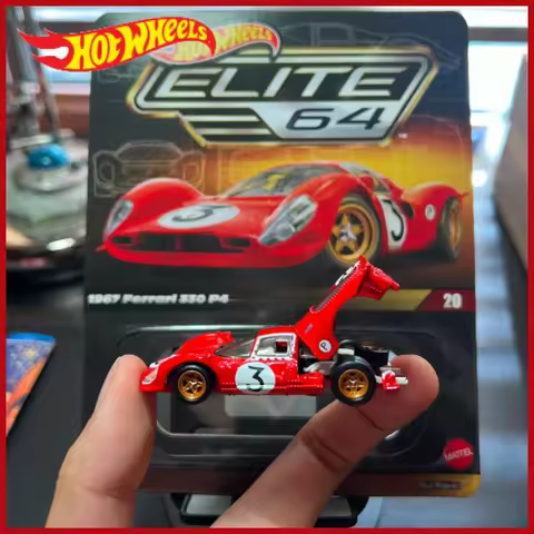 New Hot Wheels Elite 64 1967 Ferrari 330 P4 Ferrari 1/64 Alloy Car Model In Stock Red Version Diecas