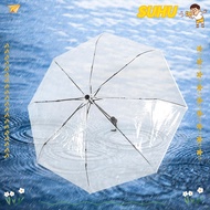 SUHU Automatic Folding Umbrella, 3-fold Transparent Transparent Umbrella, Durable Folding Automatic 