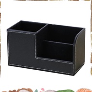Leather Desk Organizer,Office Supplies Holder Desktop Stationery Storage Box for Business Card, Pen,