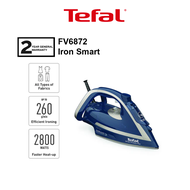 Tefal Steam Iron FV6872M0 Smart Protect Plus FV6872 ( 100% safe for All Fabrics  No burn ) 2800w Aut