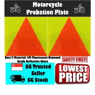 Probation plate p plate (3M fluorescent diamond grade reflective self adhesive sheet) Motorbike Moto