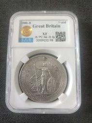 「CHOPMARK」英國貿易銀幣 1900-B  站洋 收藏 不是NGC 不是PCGS