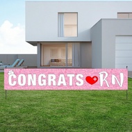 Congrats RN Large Banner, Congrats Nurse BSN NP Grad Yard Outdoor Sign, Nursing School Survivor Part