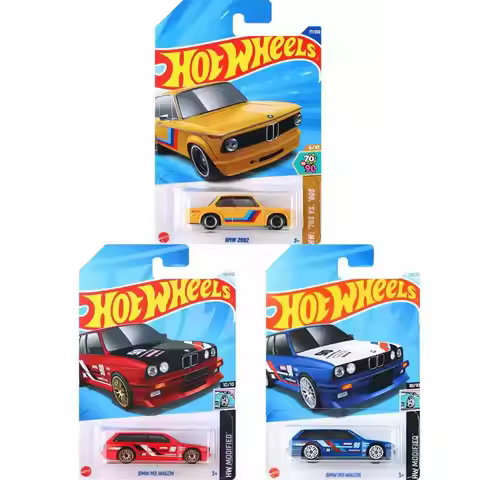 New 2025f Original Hot Wheels Car Bmw 2002 Toys For Boys Scale 1/64 Diecast Vehicle Hw 70s Vs 90s Al