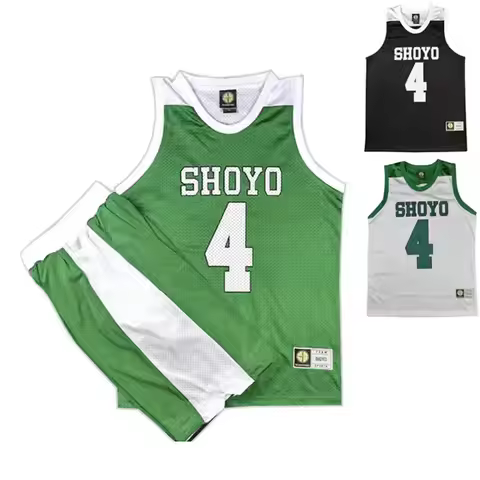 Shoyo High School Basketball Jersey Shorts Set Fujima Kenji Cosplay Uniform Men's Sports Outfit Vint