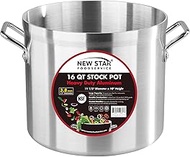 New Star Foodservice 16 Qt Aluminum Stock Pot, No Cover