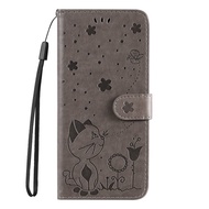 Cute Cat Case for Xiaomi Redmi A3 13C 12C Note 13 12 12s Turbo ProPlus 5G Leather Wallet Flip Casing
