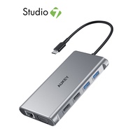 ยูเอสบีฮับ AUKEY 10-in-1 USB-C to USB-A HDMI & VGA PD 100W (CB-C89) by Studio 7