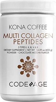 Codeage Multi Collagen Peptides Protein Powder, Chocolate Mocha Instant Coffee - Low Calories Drink 