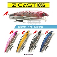 Lure Z-CAST 105S Minnow Sinking 40 grams Black Rabbit Killer ZCast BlackRabbit
