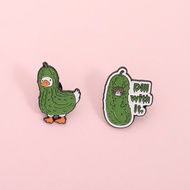 Dill with It Duck Brooch Pins Pickle Shaped Brooch Backpack Badge Accessories Gift for Friends