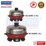Morries 1.9L/3.0L 2 In 1 Multi Cooker MS-88MC/MS-888MC ( Steamboat , Hotpot, Non Stick Grill Plate)