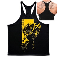 Bandai | Dragon Ball Silhouette Printed Mens Fitness Tank Top Loose Breathable Wife Beater Sports Si