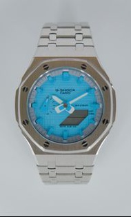 Casio G-Shock GA-2100 Royal Oak AP Mod Steel Bracelet Tiffany Blue Dial