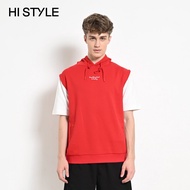 HI STYLE Men Short Sleeve Sweatshirt Hoodies - Red - HSA510026