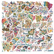 50 Sheets MapsInculturalSymbolsAndIcons Stickers Laptop diy Stickers Factory New Products