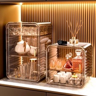 Cup Dustproof Cosmetic Storage Rack Adjustable German Mark Layer High Storage Cabinet Desktop Transp