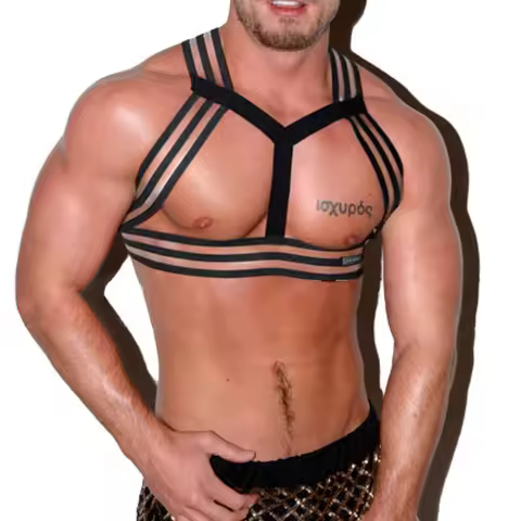 Arnes Hombre Men Harness Bondage Man Body Chest Straps Lingerie Fetish Shoulder Muscle Elastic BDSM 