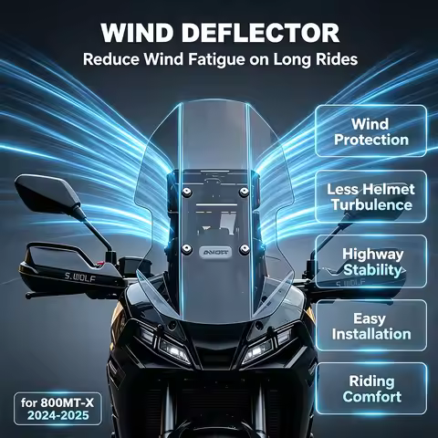 For CFMOTO 800MT-X 2024-2025 Motorcycle Windshield Reduce Helmet Wind Buffeting Wind Noise During Hi