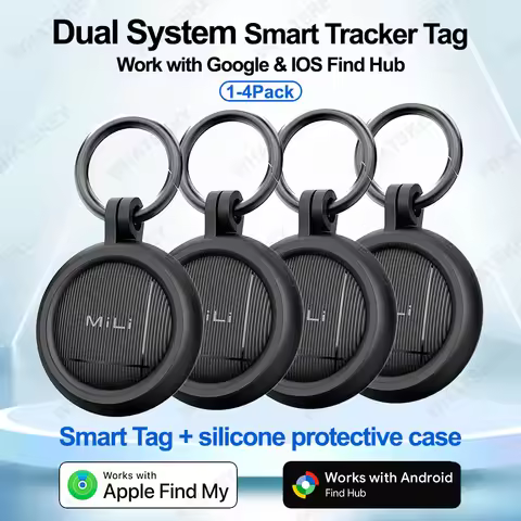 1-4Pack LiTag Duo Tracker Tag MiLi Smart Tag Item Finders Works with IOS & Google Find Hub Wallet Ke