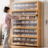 Shoe cabinet Home door indoor shoe rack multi-layer storage solid wood large-capacity storage