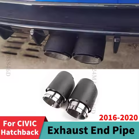 High Quality Exterior Part Exhaust Pipe End Tip For Honda CIVIC FK7 Hatchback 2016-2020 Carbon Fiber
