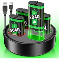 Rechargeable Battery Pack for Xbox Controller with Charger Station, 4 x 5040mWh Rechargeable Batteri