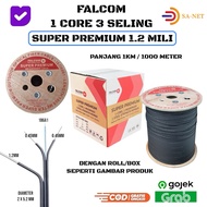 FALCOM 1 CORE 3 SELING 1KM SUPER PREMIUM MESSENGER 1.2 MILI - DROPCORE FO FIBER OPTIC CABLE 1000 MET