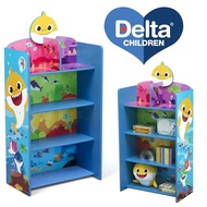Import Children's Bookshelf Baby Shark Pattern Delta Children Wooden Playhouse 4-Shelf Bookcase for Kids