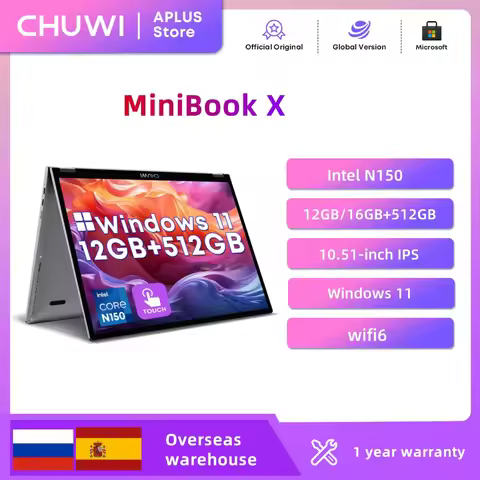 CHUWI MiniBook X 2-in-1 Laptop Intel N150(up to 3.6GHz) 512GB ROM 12GB/16GB LPDDR5 10.51" 2K FHD IPS