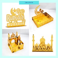 JMAISON Raya Decoration 2024 Golden Acrylic Deco Box Hiasan Raya Ramadan Deco EID Mubarak