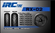 IRC Tire RX-02 size 17 Race Tire made in indonesia free pito sealant for each tire.. Good for wet and dry season &amp; daily use quality product and durable for other concern send us message thanks..available size 110/70 120/70 130/70 140/70 150/70 160/70